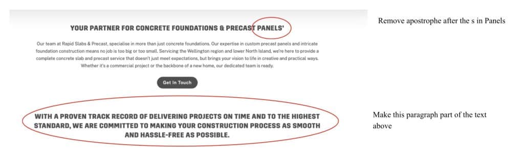 rapid slabs feedback